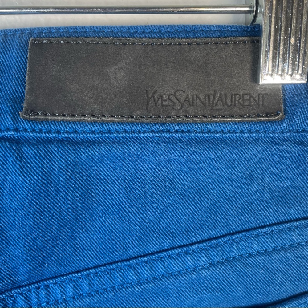 Yves Saint Laurent YSL Blue Straight Leg Jeans Low Rise Stretch Denim EU 36 US 6 - Picture 4 of 14